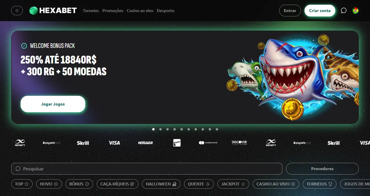 Página principal de Hexabet — imagem ilustrativa